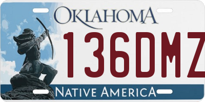 OK license plate 136DMZ