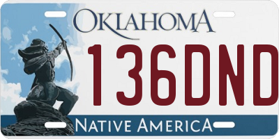 OK license plate 136DND