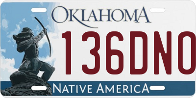 OK license plate 136DNO