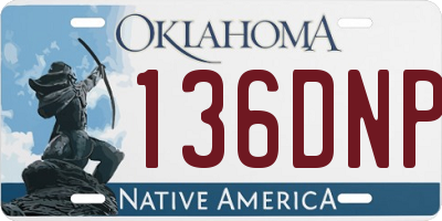 OK license plate 136DNP