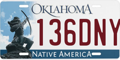 OK license plate 136DNY