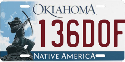 OK license plate 136DOF