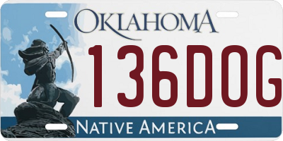 OK license plate 136DOG