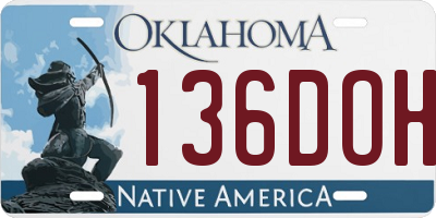 OK license plate 136DOH