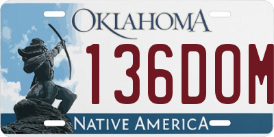 OK license plate 136DOM