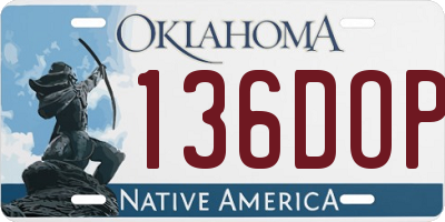 OK license plate 136DOP