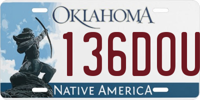 OK license plate 136DOU