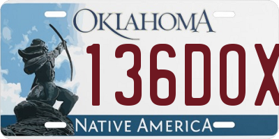 OK license plate 136DOX