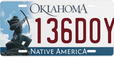 OK license plate 136DOY