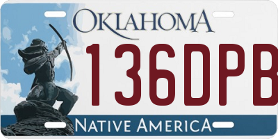 OK license plate 136DPB