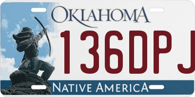 OK license plate 136DPJ