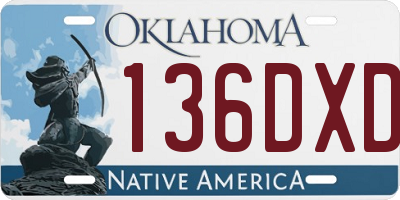 OK license plate 136DXD