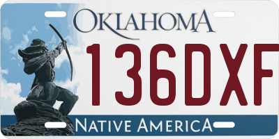 OK license plate 136DXF
