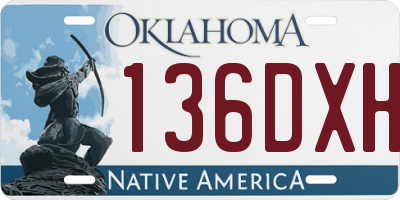 OK license plate 136DXH