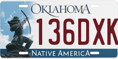 OK license plate 136DXK