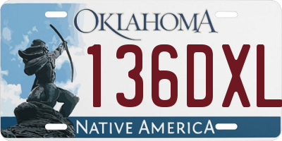 OK license plate 136DXL