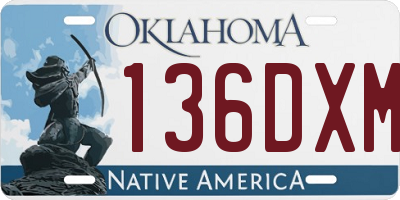 OK license plate 136DXM