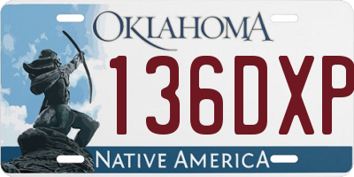 OK license plate 136DXP