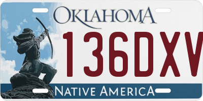 OK license plate 136DXV