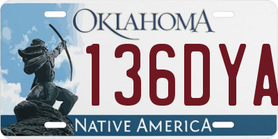 OK license plate 136DYA
