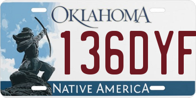 OK license plate 136DYF