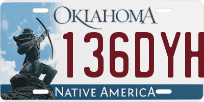 OK license plate 136DYH
