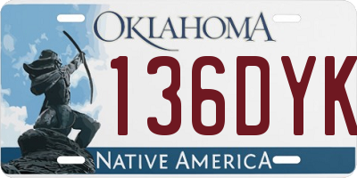 OK license plate 136DYK