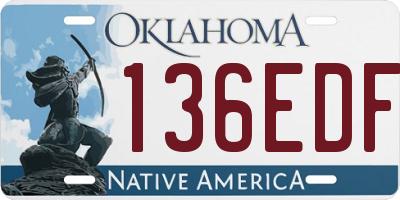 OK license plate 136EDF