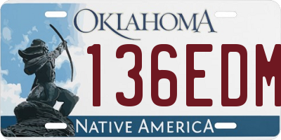 OK license plate 136EDM