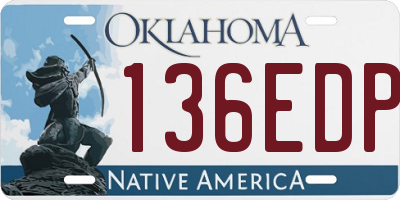 OK license plate 136EDP
