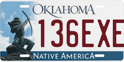 OK license plate 136EXE