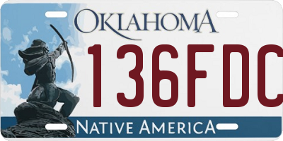 OK license plate 136FDC