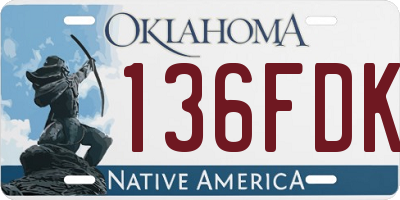 OK license plate 136FDK