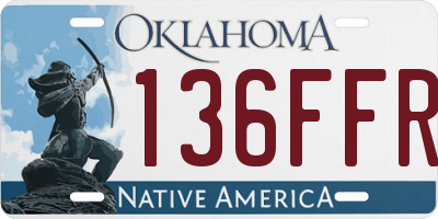 OK license plate 136FFR