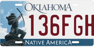 OK license plate 136FGH