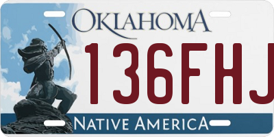 OK license plate 136FHJ