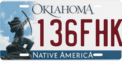 OK license plate 136FHK