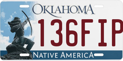 OK license plate 136FIP