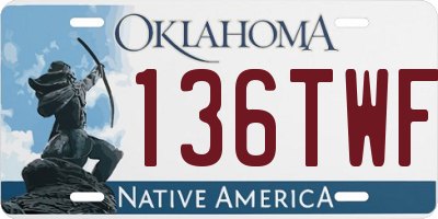 OK license plate 136TWF