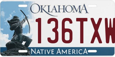 OK license plate 136TXW