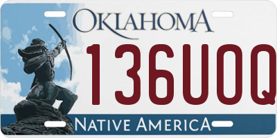 OK license plate 136UOQ
