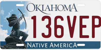 OK license plate 136VEP