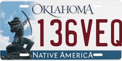 OK license plate 136VEQ