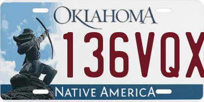 OK license plate 136VQX