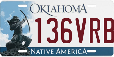 OK license plate 136VRB