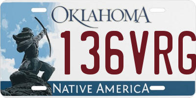 OK license plate 136VRG