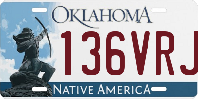 OK license plate 136VRJ