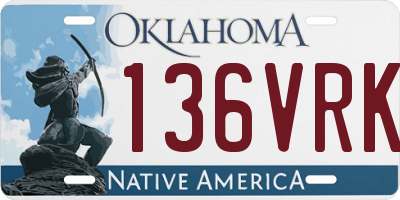 OK license plate 136VRK
