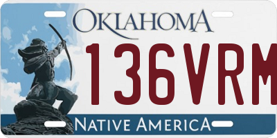 OK license plate 136VRM