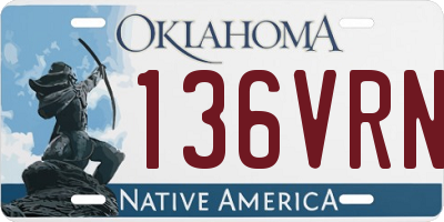 OK license plate 136VRN